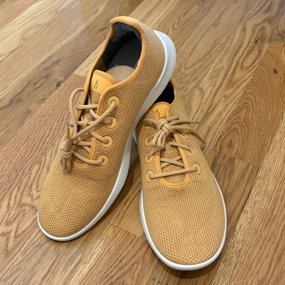 Allbirds Tree Runners Mens 14 Orange Tan Sustainable Knit Sneakers TR1M14 - Picture 2 of 7